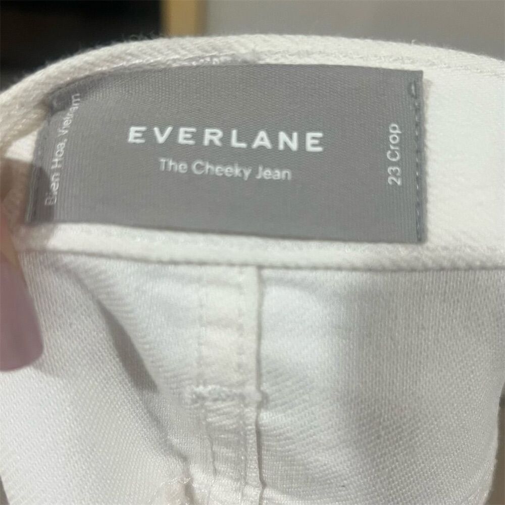 Everlane Women's Cropped Cheeky Jeans Size 23 White Denim - Picture 9 of 9